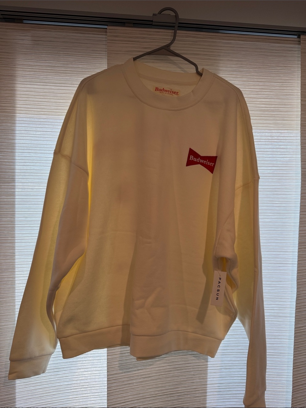 PacSun Budweiser White Crewneck Sweatshirt NEW w/ Tags